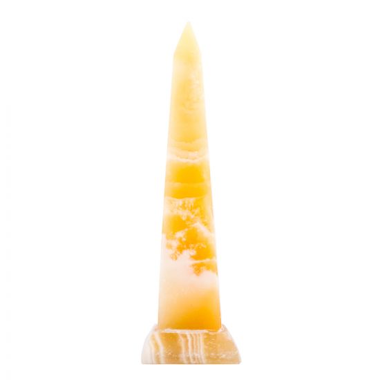 Marble Yellow Alabaster Obelisk handmade by Egyptian Artists, Decorative Obelisk