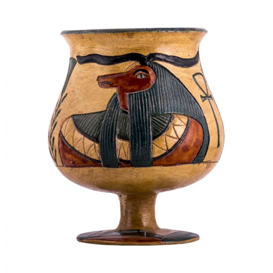 Colourful Vase Featuring Anubis God