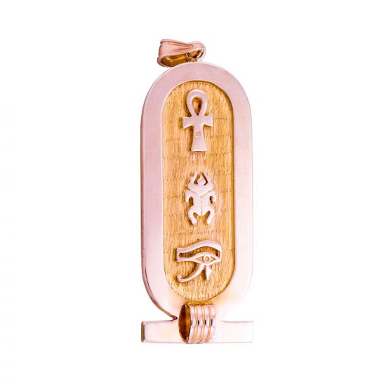 Customized Ancient Egyptian Hieroglyphic letters Gold Cartouche, Gold Cartouche Pendant